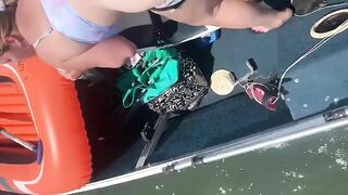 Horny couple on boat goes for blowjob and doggy