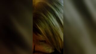 Horny blonde girl sucking virgin cock