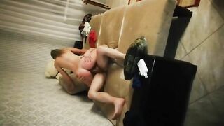Masturbating spying on his wife with stranger