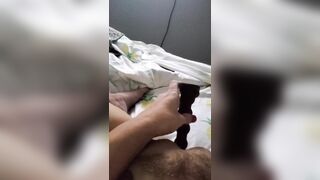 After work having fun while putting dildo in pussy chick
