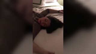 Brunette wife fucked in her sleep by fat husband