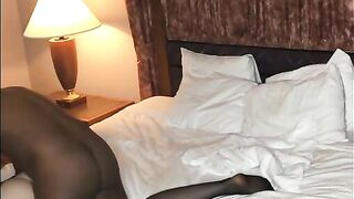 Slutwife Filmed in Hotel Room Taking Black Cock