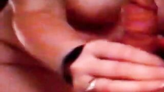 Mature lady enjoying sucking fat cock