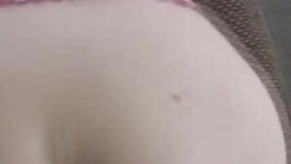 Mature horny lady masturbates and suck cock