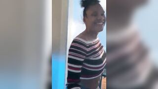 Amateur ebony girl sucking black cock