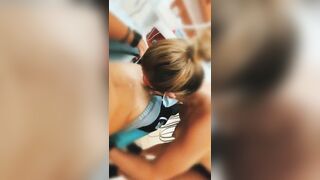 Dentist with sexy tits gives hot blowjob