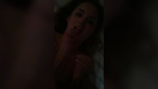 Shy UK teen girl sucking cock
