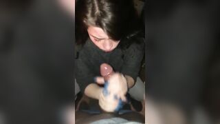 Sweet gal gives lovely interracial blowjob