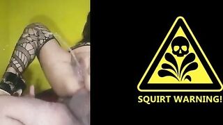 Lovely BBW squirting while taking anal banging